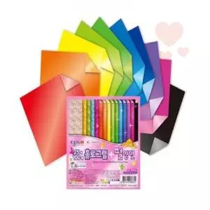 100매 홀로그램 펄 유치원색종이 어린이색종이