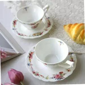 플라워 프린팅 커피잔 2인 세트 예쁜 찻잔 티타임