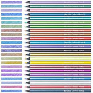 24 색 금속 컬러 연필 잉 스케치 세트 그림 아티스트 색칠 연필을위한 미술 용품