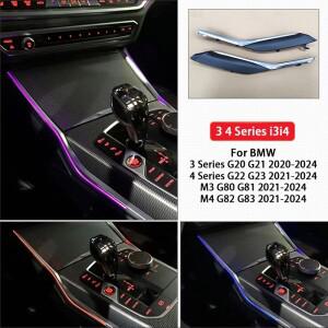 BMW 호환 G20 G22 G80 G82 M3 M4 i3 i4 3/4 시리즈용 센터 콘솔 새들 라이트 11가지 색상 앰비언트 인테리
