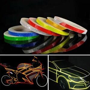 800cm 자동차 반사 스티커 바이크 오토바이 자전거 맥세이프 경고 림 데칼 테이프 액세서리 장식