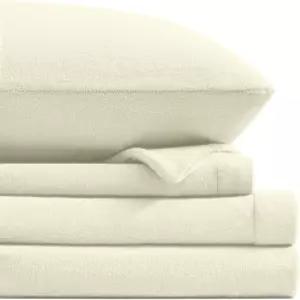 페트리처 플란넬 플리스 트윈 사이즈 시트 세트 베이지 - 울트라 소프트 정전기 방지 플러시 침구