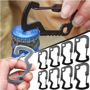 키체인 스테인레스 스틸 D 모양 Carabiner 야외 하이킹 버클 EDC 도구 워터병 클립 퀵 릴리스 휴대용 오프