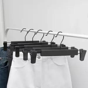 블랙 바지 옷걸이 5p 집게/건조대/실내/건조/빨래/걸이/행거/유치원/어린이집/학교