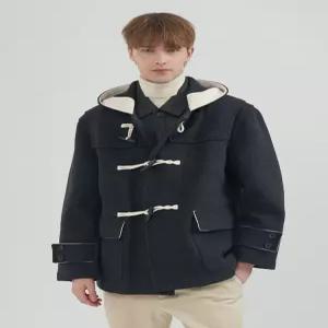 울 블렌드 더플 숏코트_차콜