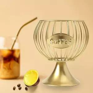 커피 보관 바구니 와인잔 정리함 골드바스켓 주방 소품정리함 (WFKJJE4)