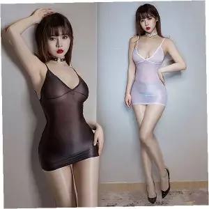 광택 나시 원피스 란제리 이벤트 섹시 망사 홈웨어