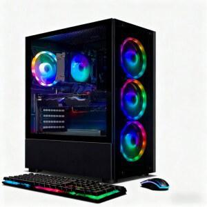 STGAubron 게이밍 PC 데스크탑 컴퓨터, AMD Ryzen 5 2600 최대 3.9G, GeForce RTX 2060 6G, 16G DDR4, 512G SSD, 600M WiFi, BT 5.0, RGB 팬 x4, Windows 11