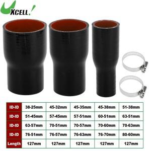 UXCELL ID 차량용 실리콘 호스 클램프 냉각수 블랙  길이 0 도  38-25mm  45-38mm  51-45mm  70-60mm  127m