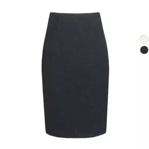 여성 H라인 가을겨울 트위드 정장 미디 스커트