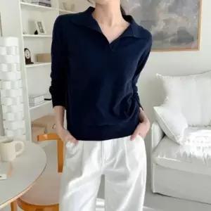 [다잇템] 여성용 울 빅사이즈 오픈 클래식 컨템포러리 카시미어 카라 니트