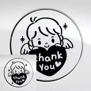 자동차 주유구 스티커 멋진 하트 장식 남아 디자인 블랙 색상 (WFKKZ42)