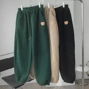 [하프클럽/아이우먼]빅사이즈바지 X022L601 곰돌이패치뽀글팬츠 GB