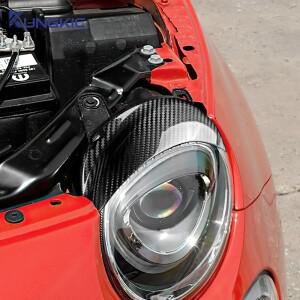 아바르스 595 2016 2020 2023 피아트 500 차량 전면 헤드라이트 눈썹 눈꺼풀 스티커호환  하드 카본 파이버