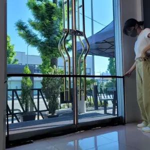 강아지 투명 그물 울타리 대형