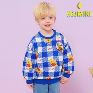 [헤이미니] [디즈니]곰돌이푸 깅엄체크맨투맨티셔츠