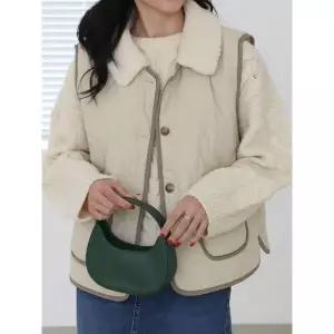 [하프클럽/에이시크]덤블 배색 웨이브 퀼팅 베스트 C25DVE211