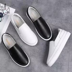 가죽슬립온 2컬러 여성 소가죽 슬립온 민자 스니커즈 여자슬립온