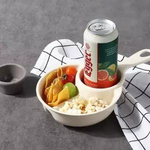 손잡이캠핑원형3칸 967QPK02 3구식판 급식판 가정용 미니트레이