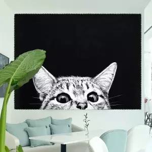 대형 패브릭 포스터 빼꼼 고양이 L 인테리어소품 벽장
