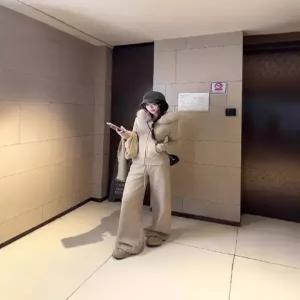 여자정장세트 퍼 칼라 후드티 세트 겨울 한 벌 원템4