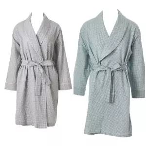 (커플가운)면선염 잔체크 로브가운셋트(WRB2513M/WRB2513W)