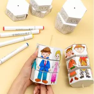 유아용 색칠놀이 재미있는인형놀이 종이회전그림판 표현력 인재육성