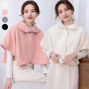 [하프클럽/옷자락]여자 방한 케이프 원버튼 망토 숄