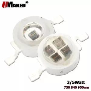 호환  적외선 높은 PowerLED 칩 IR 730Nm 850Nm 940Nm 3W 5W 이미 터 다이오드 COB 통합 매트릭스 LED 빛