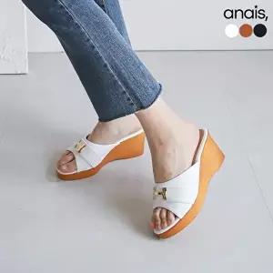 [아나이스]국산 금장 웨지힐 뮬슬리퍼 7cm_26S023 [무료배송]
