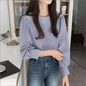 [라일리여성의류] Rly 페미닌 2색 퍼프소매 여자 블라우스 셔츠 단정한