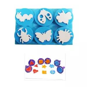 어린이집 창의 미술수업 곤충모양 스템프 그림 교구 색감인지 발달