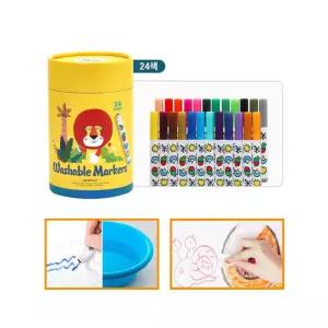 20개월 낙서 물로지워지는 싸인펜 24색 유아미술 그림용 마카