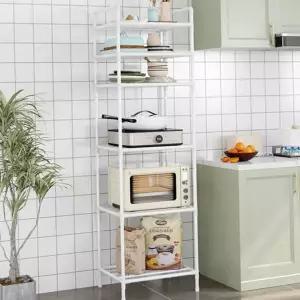다용도 선반 미니 다용도 펜트리 6단 선반 자취방 거실 수납 조립식 수납장 레인지 베란다 신발 오븐 주방