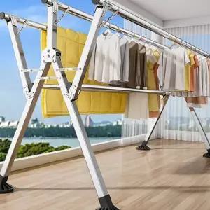빨래 건조대 다용도 접이식 실내건조대 이불 건조대 공간활용 초대형 이동식 스테인리스 베란다 수납 스텐