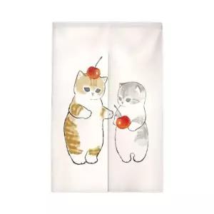 패브릭 고양이 문발 무타공 침실 주방 가림막 노렌 거실 3083 90 x 120cm