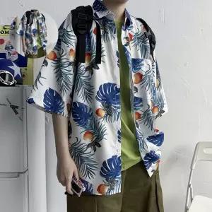 (제스트)바캉스 남자 휴양지룩 하와이안 셔츠 오버핏 반팔