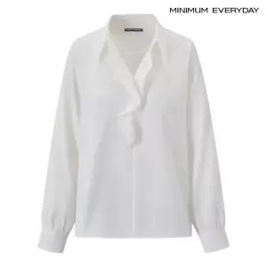[롯데백화점]미니멈 [미니멈 에브리데이]프릴 브이넥 오픈 카라 페미닌 블라우스 (EC1BA010D)
