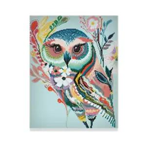 DIY 보석십자수 동물 무지개 부엉이 40X50DIY 비즈 반짝이 액자 취미생활 패키지