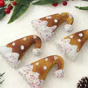 비타리토 쿠키마을 트리 오너먼트 4p 산타모자크리스마스소품 트리볼 장식볼 장식품 인형 용품 성탄