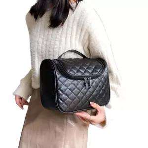 퀄팅 메이크업 파우치 (블랙) DK69여행치 여성치 뷰티치 수납치 퀄팅치 화장품가방 트래블치 휴대용치 소품