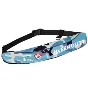 미노트 자동 팽창 벨트 팩 수상 스포츠 재킷 허리 PFD SUP 패들보드 낚시 보트 카약 핏 80 330파운드 파란색 위장