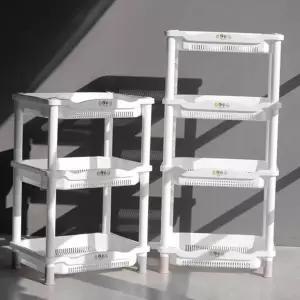 플라스틱 선반 멀티 4단 조립 다용도 선반 수납 베란다 물빠짐 이동식 수납함 정리함 정리대 화장실 조립식