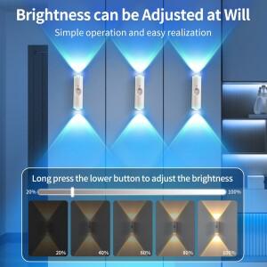 스마트 RGB 그라데이션 벽 조명 모션 센서 자석 충전식 일몰 램프 (침실 옷장 정원 실내 장식용)