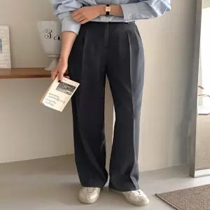 [3가지기장] 델투 뒷밴딩 핀턱 와이드 슬랙스 86077 빅사이즈 여성의류