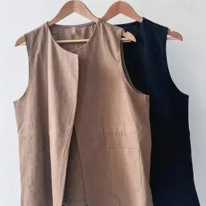 스트링 포켓 린넨 베스트 307P375S 빅사이즈 여성