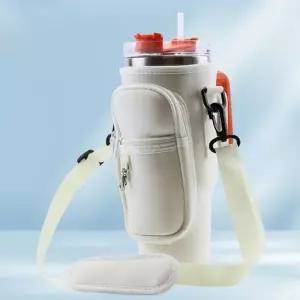 (옵션 화이트)텀블러 보온보냉 크로스백 손잡이 보냉백