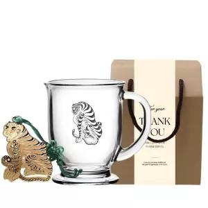 한국전통 에디션 맹호도 호랑이 호작도 책갈피 북마크 글라스 머그컵 440ml도 도머그 까치와 작호도 기념품