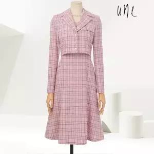 [하프클럽/윈]UNE체크트위드페미닌원피스