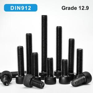 M2M3M4M5M6M8M10M12M14M16 DIN912 육각 소켓 볼트 검정색 미터 나사 식 탄소강 등급 12.9 기계 DIY